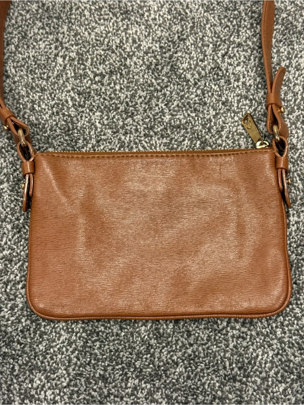 Ralph Lauren Leather Crossbody Bag in Cognac